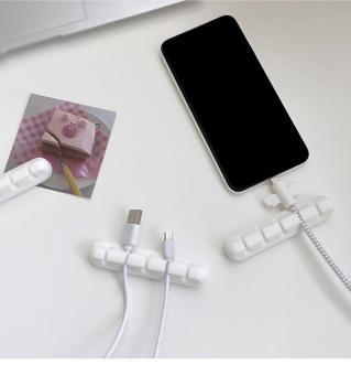 Großhandel B2B Einfacher Stil weißes Datenkabel Ladekabel Sticky Cable Manager